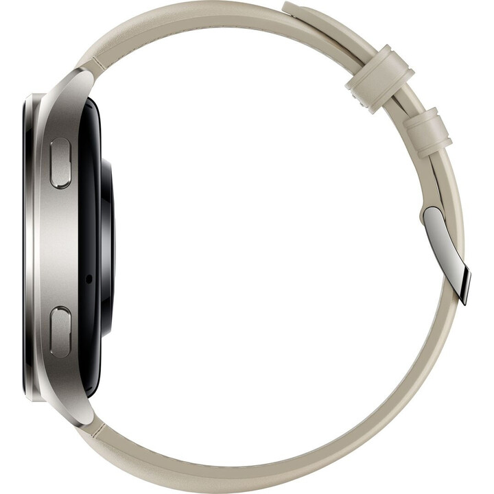Xiaomi Watch 2 Titan Grey Case Bracelet en cuir blanc