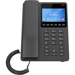 Teléfono IP Grandstream GHP631 Negro, 2 cuentas SIP, 2 líneas, 1 puerto PoE 10/100, pantalla LCD a color de 3,5 pulgadas