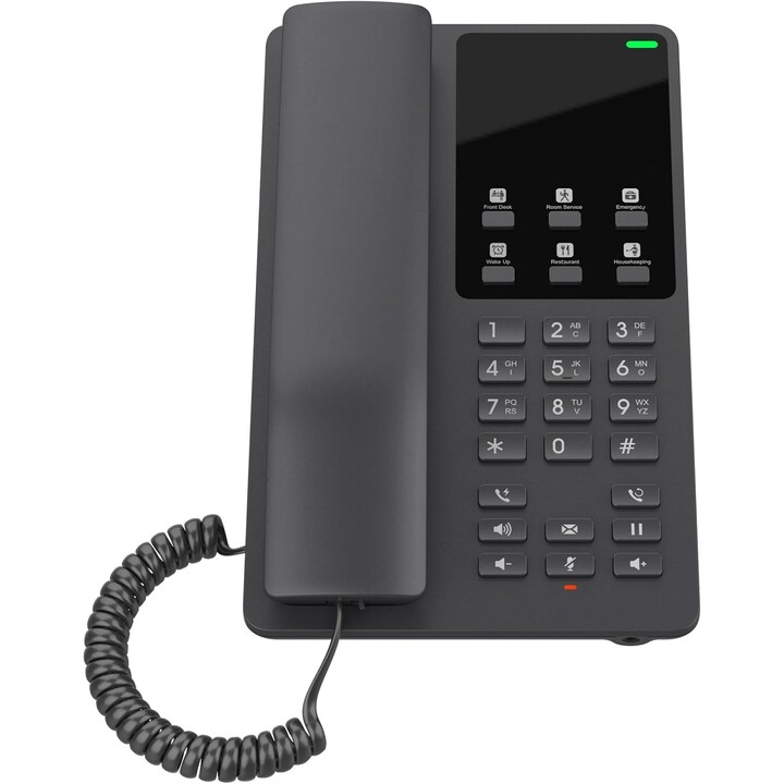 Grandstream GHP621 – Hotel-IP-Telefon mit 2 SIP-Konten, 1xEthernet, PoE, schwarz
