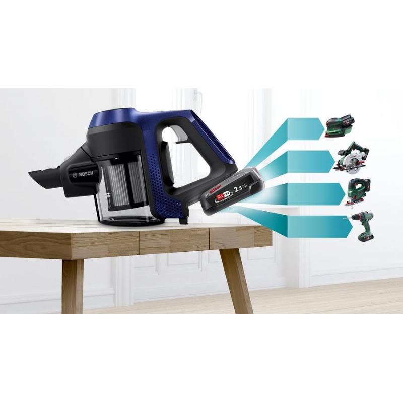 Bosch Serie 6 BBS611MAT aspiradora de mano Azul Sin bolsa