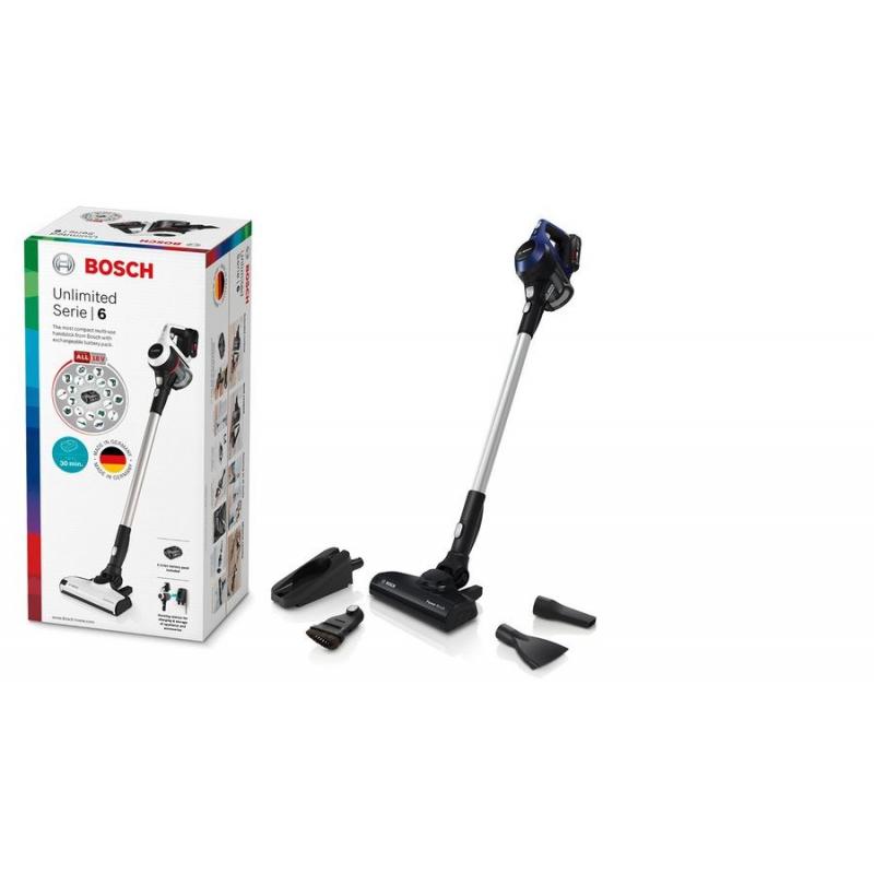 Bosch Serie 6 BBS611MAT aspiradora de mano Azul Sin bolsa