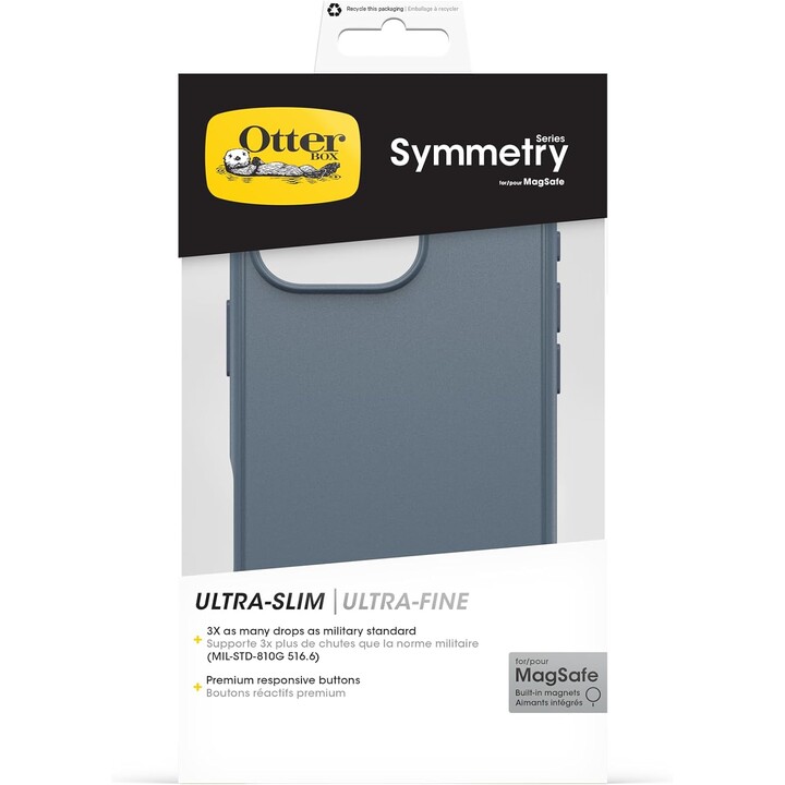 OtterBox Symmetry Series MagSafe Funda para iPhone 16 Pro, a prueba de golpes, a prueba de caídas, azul