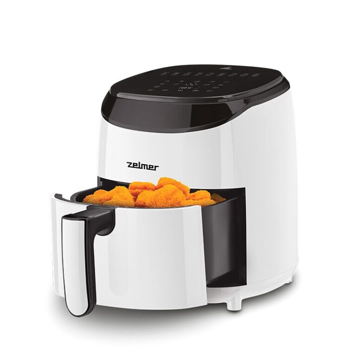 Zelmer ZAF3551W friteuse Unique 3,5 L Autonome 1200 W Friteuse sans huile Noir, Blanc