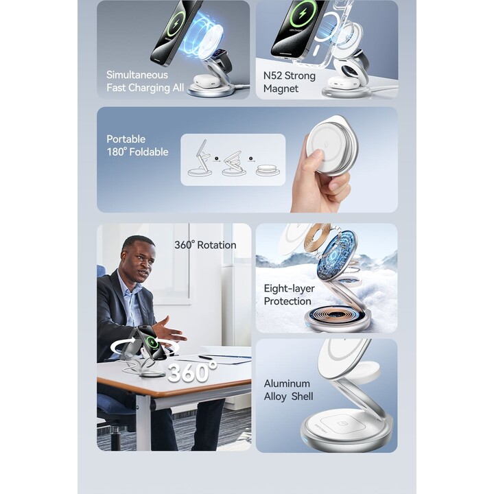 Base de chargement sans fil/ MagSafe Vention FGEI0/ 15W