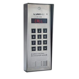 Laskomex CD-2600R audio with stainless steel RFID key reader, in surface-mounted housing.