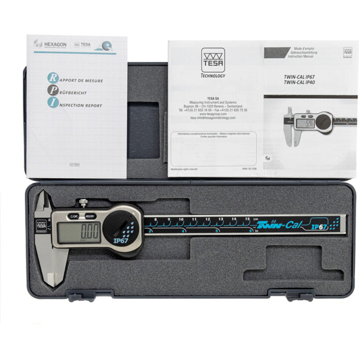 TESA 00530319, Workshop Digital Caliper, Precision, Grey