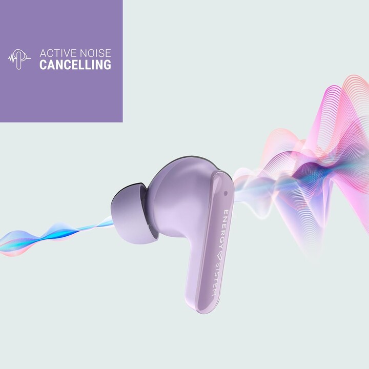 Energy Sistem Serenity ANC, Cuffie Bluetooth, 4 Microfoni, 25 Ore, Viola