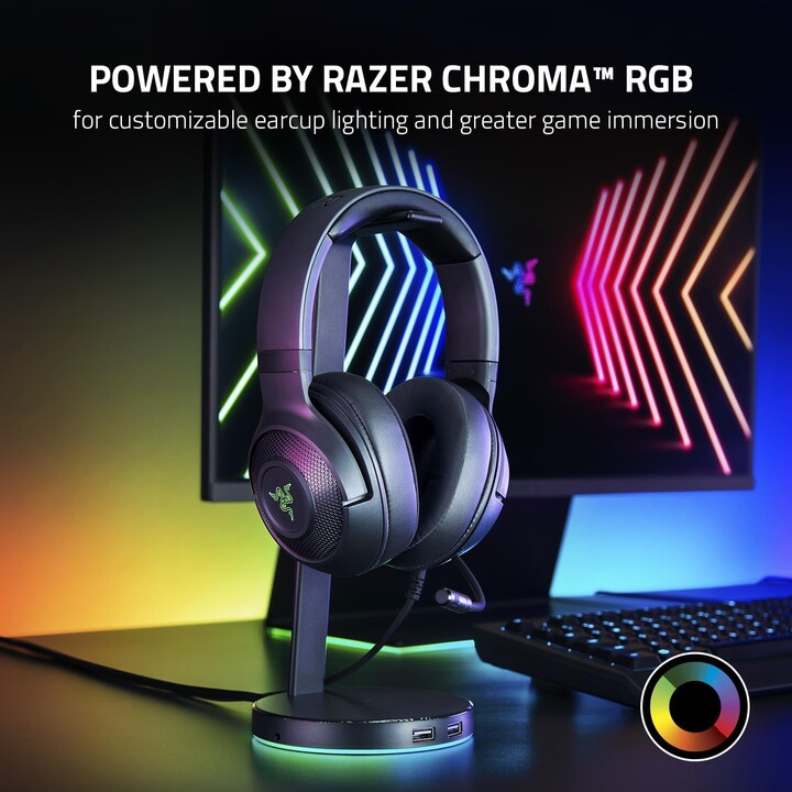 Razer Kraken V3 X USB, Auriculares para juegos con cable, controladores de 40 mm, micrófono cardioide HyperClear, negro