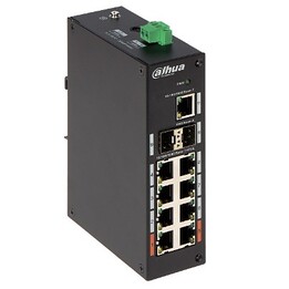 Dahua Swith Switch de 11 portas com 8 portas Gigabit PoE 8x RJ45 1000M (PoE Power) 2x SFP 1000M 1x RJ45 1000M PFS3211-8GT-120-V2