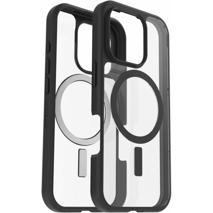 OtterBox React MagSafe Hülle für iPhone 16 Pro Schwarz Kristallklar/Schwarz