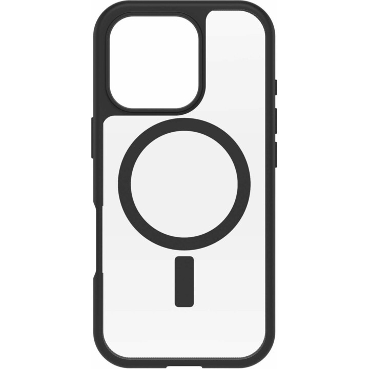 OtterBox React MagSafe Hülle für iPhone 16 Pro Schwarz Kristallklar/Schwarz