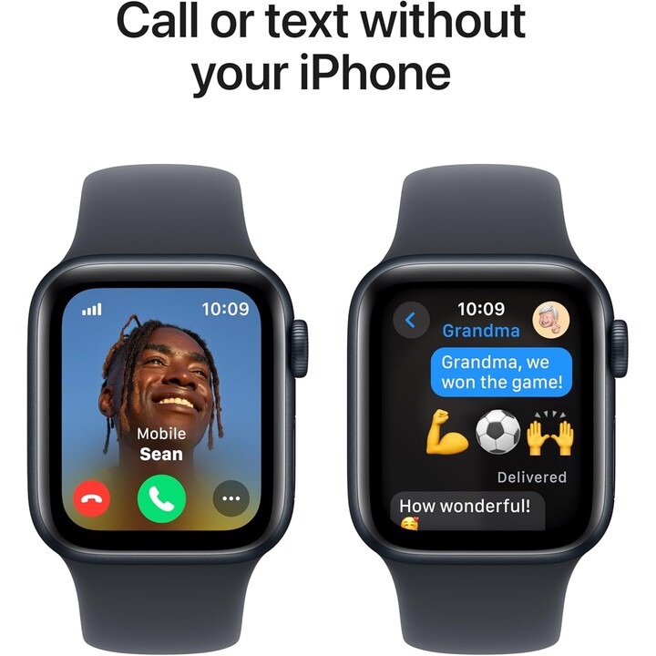 Apple Watch SE 2024 GPS Cellular 44mm Cassa in alluminio Midnight con cinturino Midnight Sport M/L