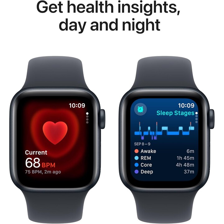 Apple Watch SE 2024 GPS Cellular 44mm Cassa in alluminio Midnight con cinturino Midnight Sport M/L