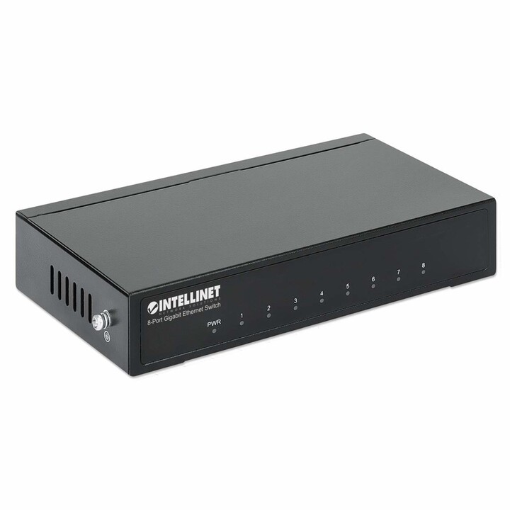 Switch de desktop Gigabit Ethernet Intellinet de 8 portas