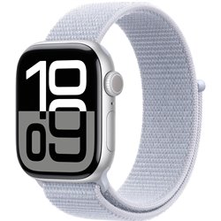 Apple Watch Series 10 GPS 42mm Silver Aluminum Case with Blue Cloud Sport Loop Band