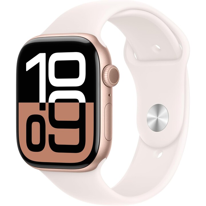Apple Watch Series 10 GPS Cellular 46mm Caja de aluminio en oro rosa y correa deportiva rosa rubor Talla M/L