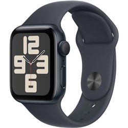 Apple Watch SE 2024 GPS 40mm Midnight Aluminum Case with Midnight Sport Band - Size S/M