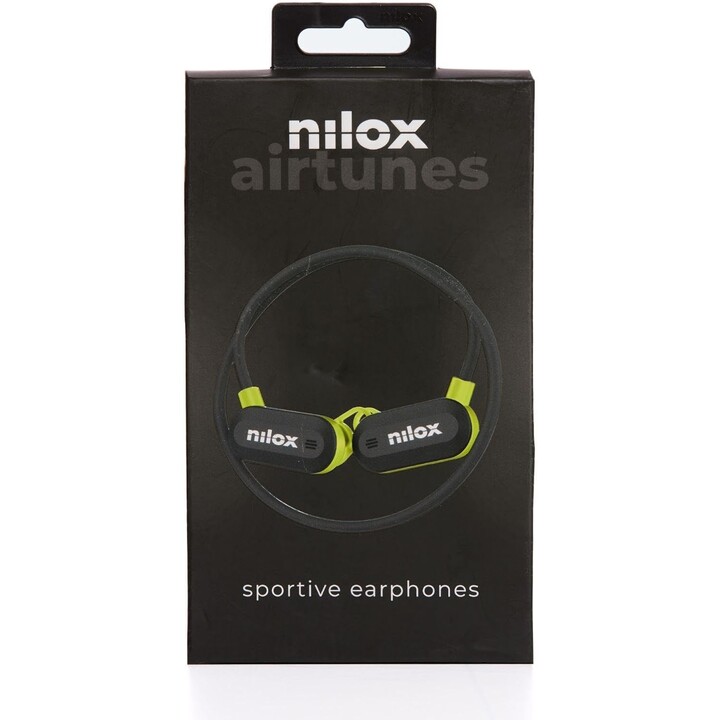 Écouteurs Nilox AirTunes, écouteurs sans fil avec double microphone ENC, résistants à l'eau et à la poussière, 12 heures