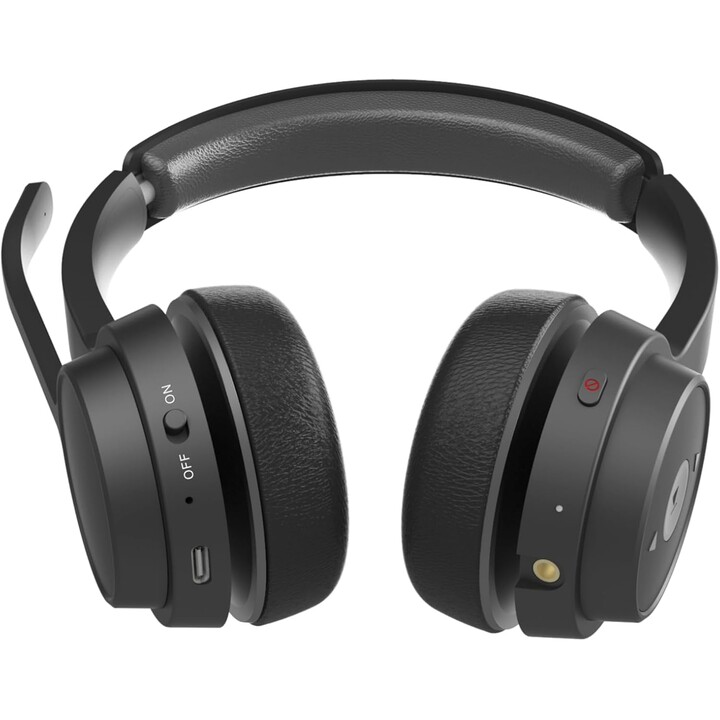 Conceptronic POLONA04BA - Auriculares Estéreo Bluetooth con Adaptador de Audio USB, Micrófono con Cancelación de Ruido