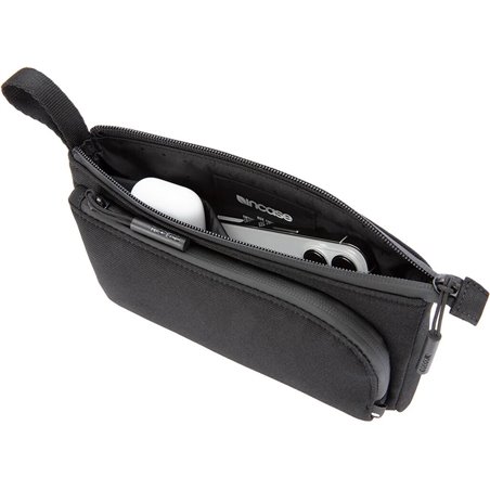 In-Case Gadget Pouch INTR200734-BLK Facet Accessory Organizer in Recycled Twill-Black, Men's Black