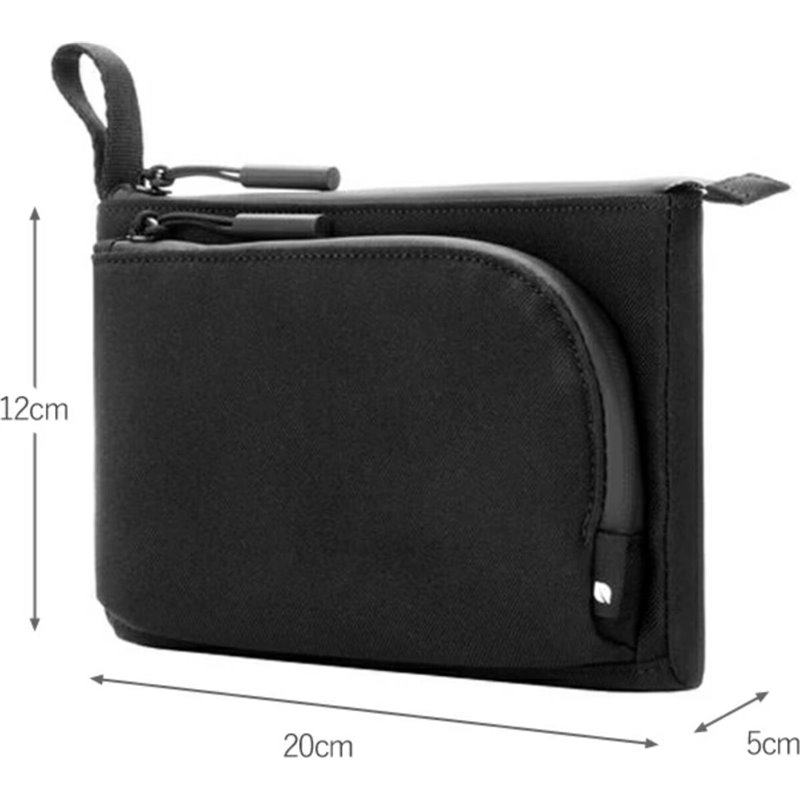 In-Case Gadget Pouch INTR200734-BLK Facet Accessory Organizer in Recycled Twill-Black, Men's Black
