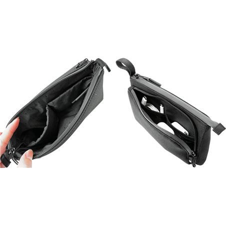 In-Case Gadget Pouch INTR200734-BLK Facet Accessory Organizer in Recycled Twill-Black, Men's Black