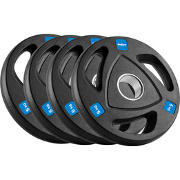 Conjunto de pesos em ferro fundido emborrachado 4x5kg, furo olímpico 51mm, REBEL ACTIVE