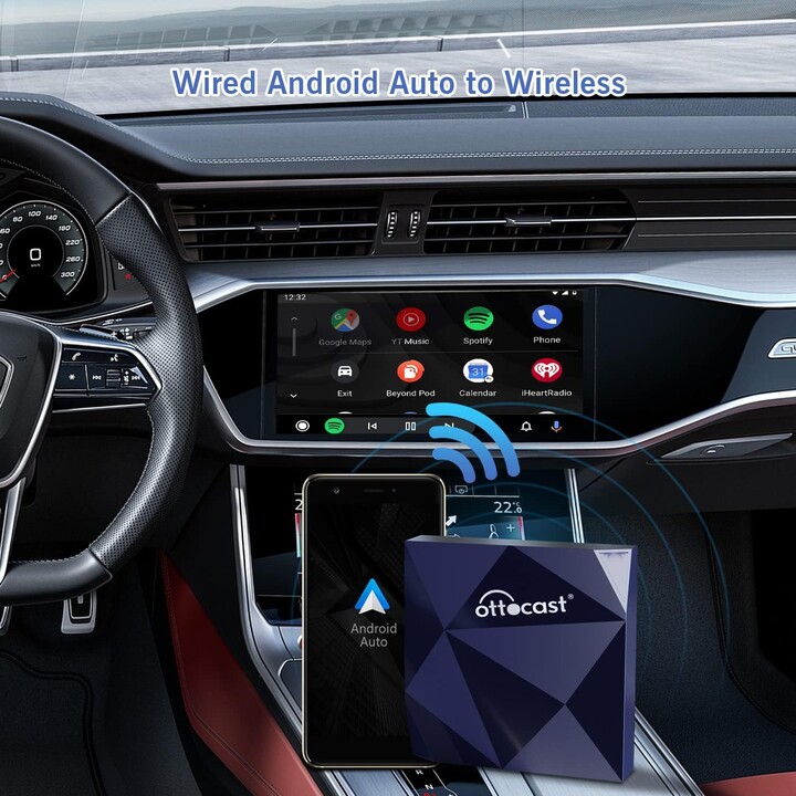 Ottocast A2AIR Blu - Adattatore wireless Android Auto