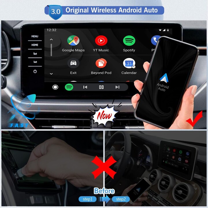 Ottocast A2AIR Blu - Adattatore wireless Android Auto