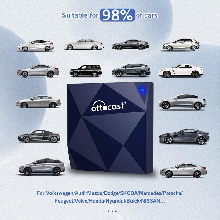 Ottocast A2AIR Blu - Adattatore wireless Android Auto