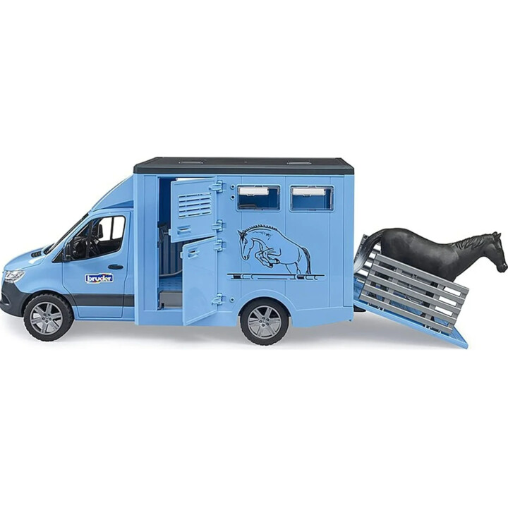 Mercedes Sprinter para transporte de cavalos com estatueta de cavalo 02674 BRUDER