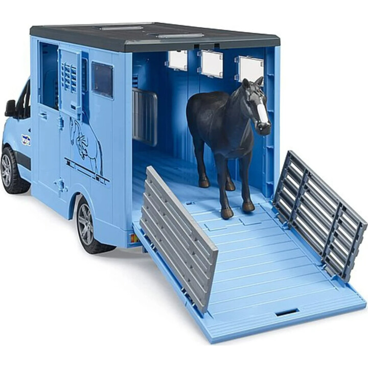 Mercedes Sprinter per il trasporto di cavalli con figurina di cavallo 02674 BRUDER