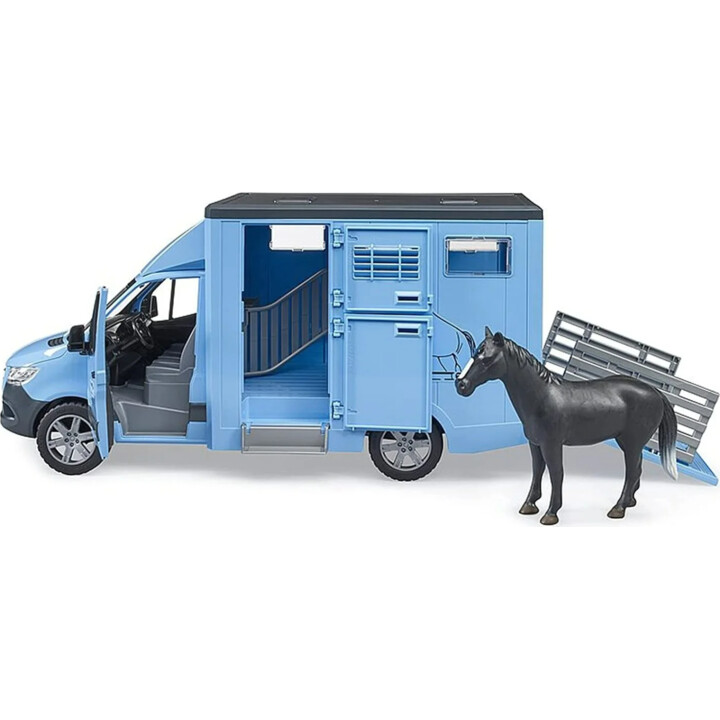 Mercedes Sprinter per il trasporto di cavalli con figurina di cavallo 02674 BRUDER