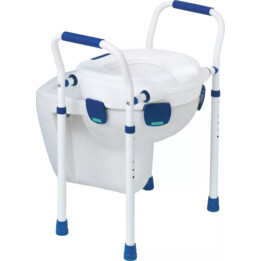 Herdegen Clipper VI, Toilettensitz mit Sicherheitshandläufen für mobilitätseingeschränkte Benutzer, weiß