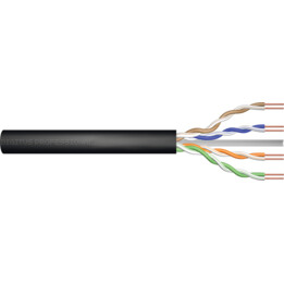 Trockenverlegekabel für den Außenbereich DIGITUS cat.6,U/UTP, Fca, AWG 24/1, PE, 100m, schwarz