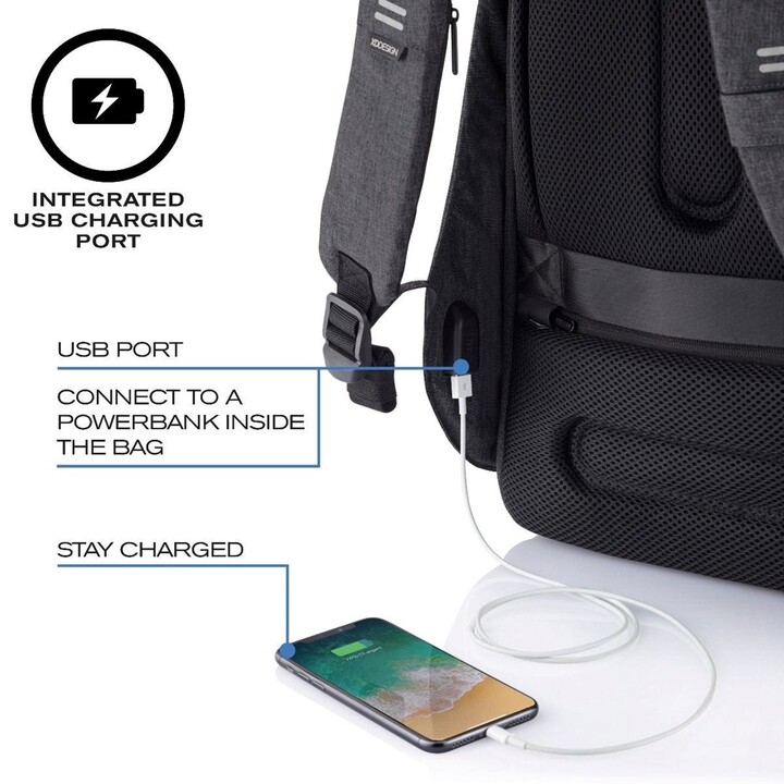 MOCHILA ANTIRROBO DE DISEÑO XD BOBBY HERO PEQUEÑO NEGRO P/N: P705.701
