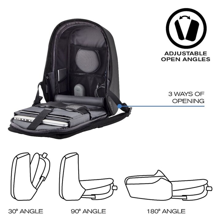 MOCHILA ANTIRROBO DE DISEÑO XD BOBBY HERO PEQUEÑO NEGRO P/N: P705.701