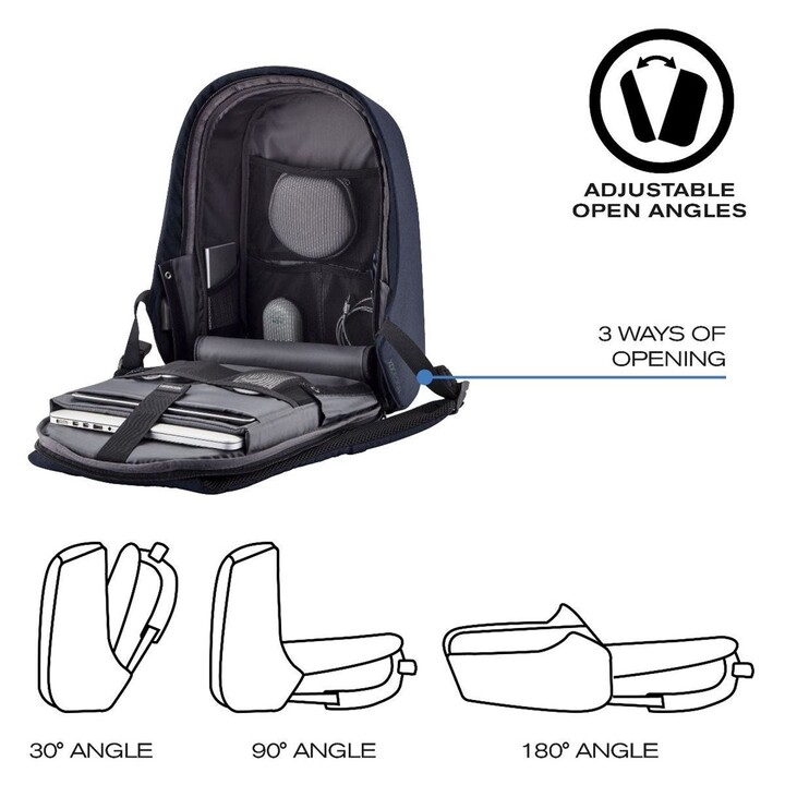 XD BOBBY HERO SMALL NAVY BLUE DESIGNER ANTI-THEFT BACKPACK P/N: P705.705