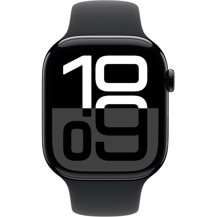 Apple Watch Series 10 GPS 46mm Jet black aluminum case and black sport strap Size M/L