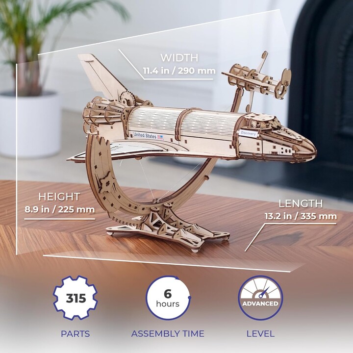 3D Puzzle NASA Discovery Ugears Shuttle Model