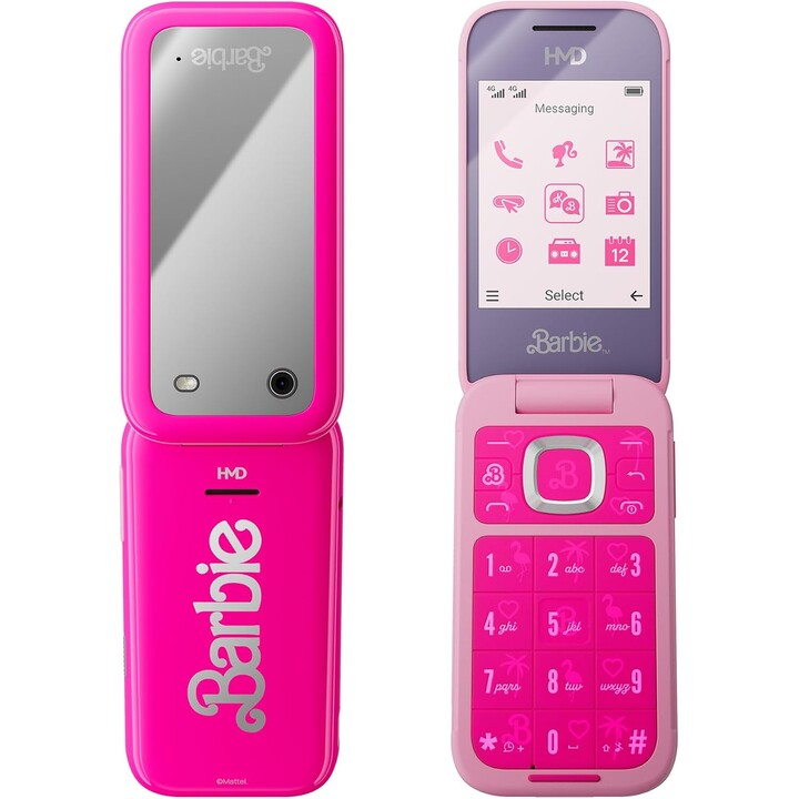 HMD Barbie Móvil Flip Phone 2.8 Pulgadas 320 x 240 Pixeles 4G 64GB Dual Sim Rosa