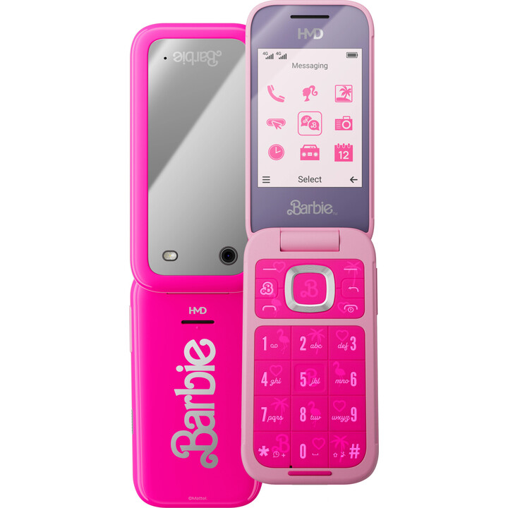 HMD Barbie Móvil Flip Phone 2.8 Pulgadas 320 x 240 Pixeles 4G 64GB Dual Sim Rosa