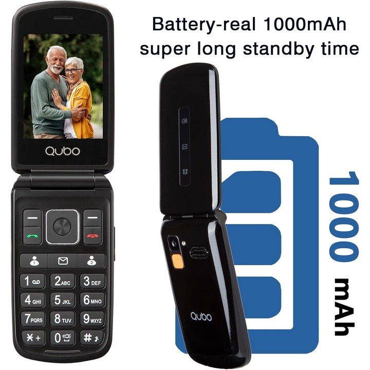Teléfono Móvil Qubo P-210NW 4G para Personas Mayores/ Negro
