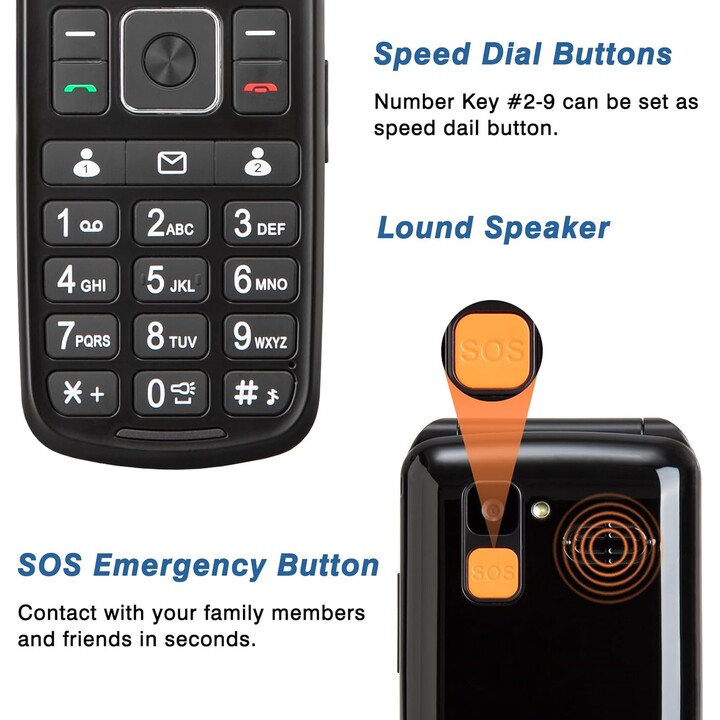 Teléfono Móvil Qubo P-210NW 4G para Personas Mayores/ Negro