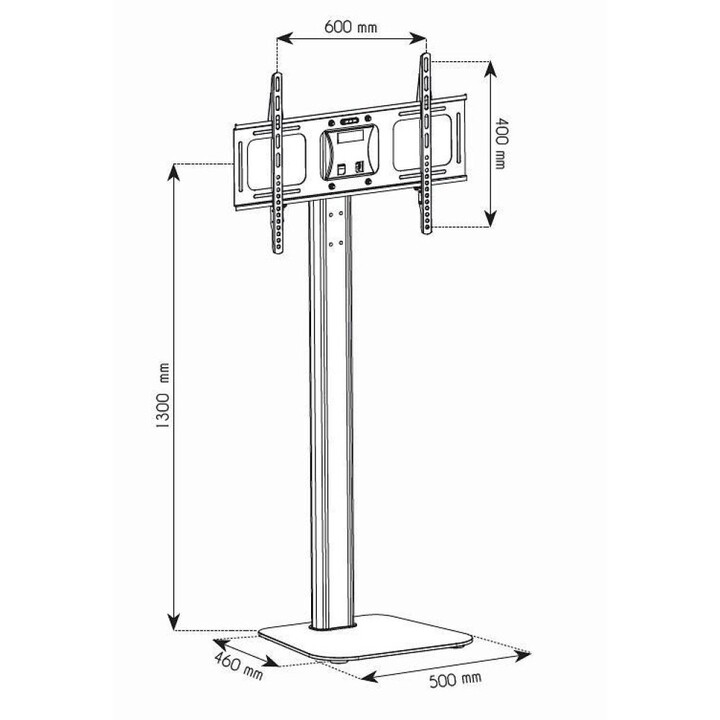Techly ICA-TR11 support pour téléviseur 177,8 cm (70") Noir, Argent
