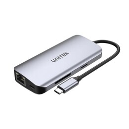 UNITEK HUB ACTIVO USB-C 2X HDMI,SD,4K,RJ45,PD 100W