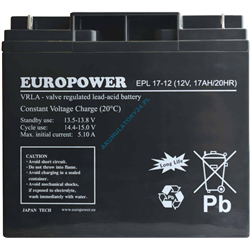 EUROPOWER EPL Series AGM Battery 12V 17Ah (15 Years Service Life)