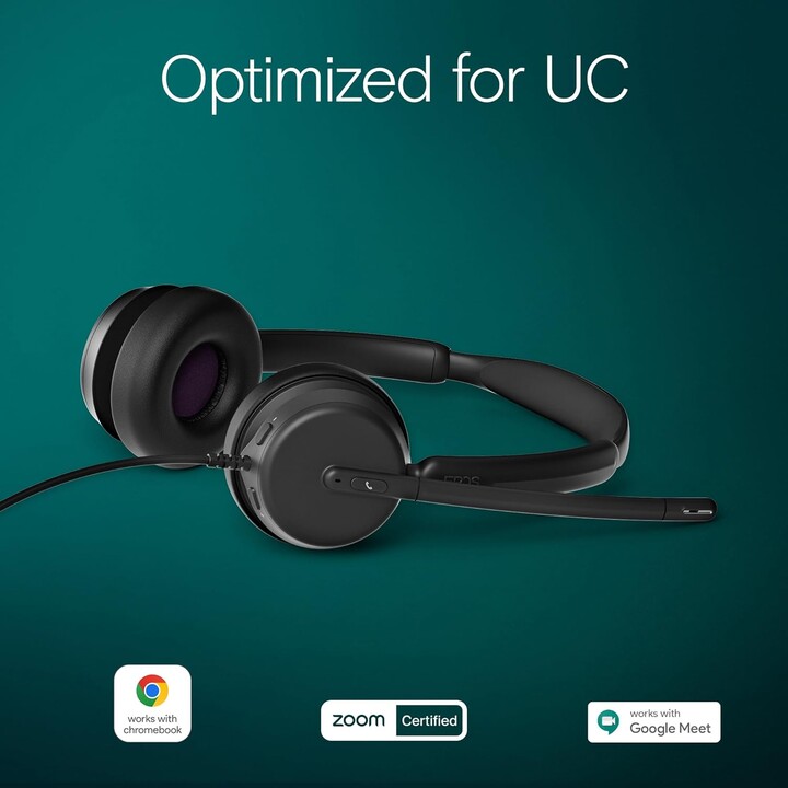 EPOS IMPACT 460, binaurales On-Ear-Headset mit Doppelmikrofon, Geräuschunterdrückung, USB-C/USB/A, Plug-and-Play, Zoom, UC