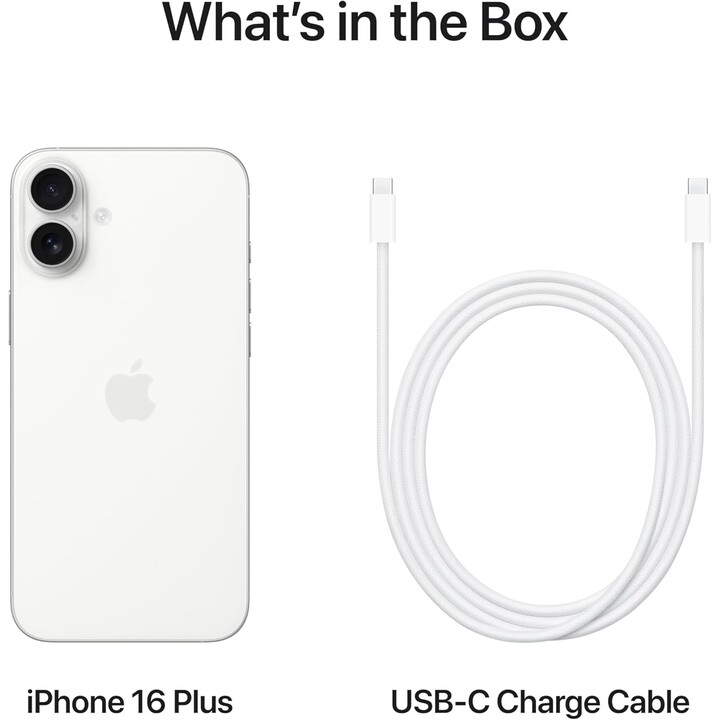 Apple iPhone 16 Plus 256 GB, 5G-Mobiltelefon mit Apple Intelligence, Kamerasteuerung, A18-Chip, Weiß