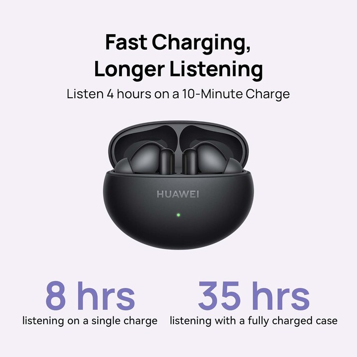 HUAWEI FreeBuds 6i, Smart ANC 3.0, Shocking Bass, 35 Hours Battery Life, Bluetooth 5.3, Black